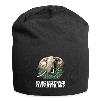 Elefanten Elefant - Jersey-Beanie - Schwarz - Vorne
