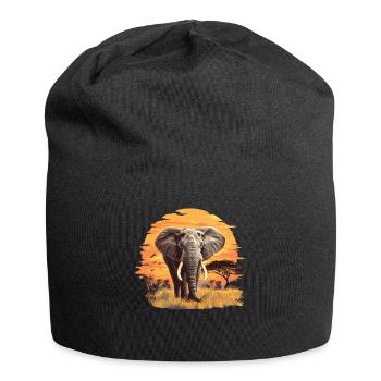 Elefanten Elefant - Jersey-Beanie - Schwarz - Vorne