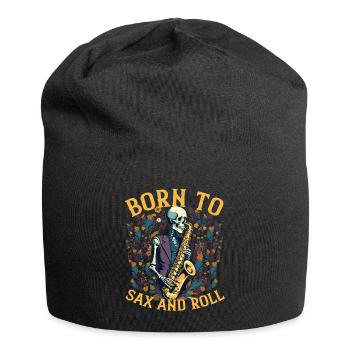Saxophonist Rocker Funny Jazz Music Design - Jersey Beanie - black - Front