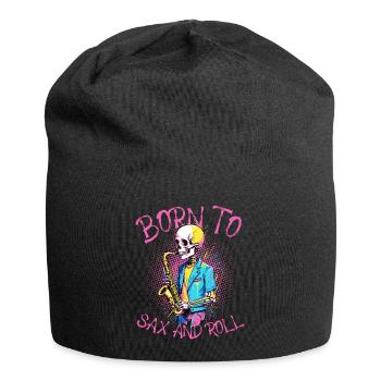Lustiges Saxophon Design Zum Saxophonisten Geboren - Jersey-Beanie - Schwarz - Vorne