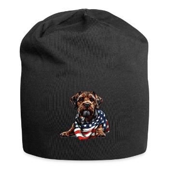 Border Terrier Hund 4. Juli Geschenke mit - Jersey-Beanie - Schwarz - Vorne