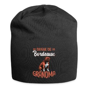 Dogue de Bordeaux Grand-mère Dogue Dogue Chien Cadeau - Bonnet en jersey - noir - Devant