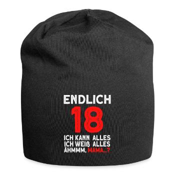 Enfin 18 Je peux tout faire, je sais tout - Bonnet en jersey - noir - Devant