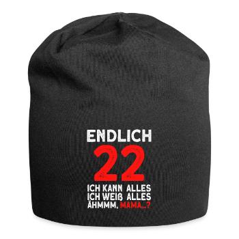Enfin 22 je peux tout faire, je sais tout - Bonnet en jersey - noir - Devant