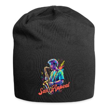 Conception de saxophone amusante pour les amateurs de musique jazz - Bonnet en jersey - noir - Devant