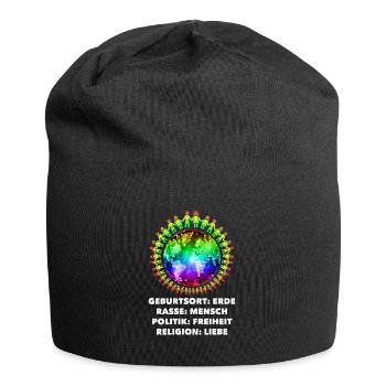 contre le racisme, contre la droite, contre les nazis, l’amour - Bonnet en jersey - noir - Devant