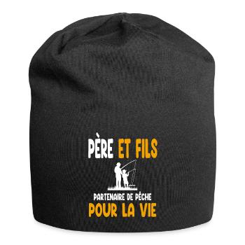 Fishing Father and Son Partner Life Dad Fisherman - Jersey Beanie - black - Front