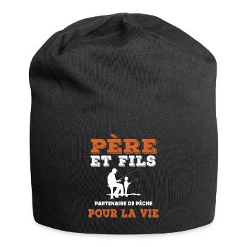 Father and Son Fishing Partner Life Dad Fisherman - Jersey Beanie - black - Front