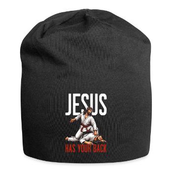 Jesus Hat Deinen Rücken BJJ Jiu Jitsu Christian - Jersey-Beanie - Schwarz - Vorne