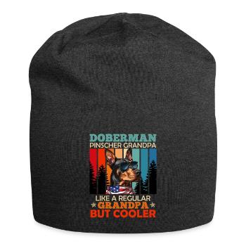 DOBERMAN GRANDPA COOL Doberman Hundebesitzer - Jersey-Beanie - Anthrazit - Vorne