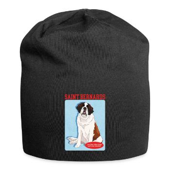 Bernhardiner Hunde St. Bernhardshund Geschenk - Jersey-Beanie - Schwarz - Vorne