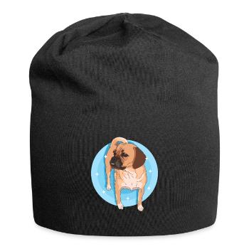 Puggle Hund Hundebesitzer Hundehalter Geschenk - Jersey-Beanie - Schwarz - Vorne