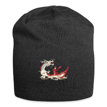 Funny Dragon Boat Paddle - Jersey Beanie - charcoal grey - Front