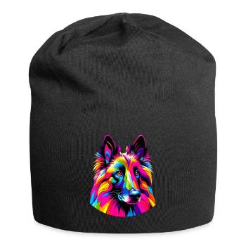Chien de berger belge coloré Pop Art Groenendael - Bonnet en jersey - noir - Devant
