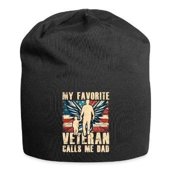My favorite Veteran calls me Dad - Jersey Beanie - black - Front