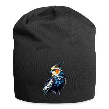 Polygon Art Cockatiel Birdwatching Cockatiels - Jersey Beanie - black - Front