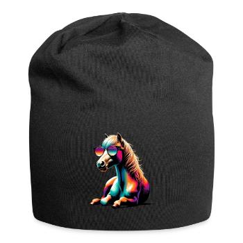 Lunettes de soleil rétro coucher de soleil miniature cheval cheval - Bonnet en jersey - noir - Devant