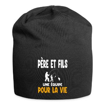 Fishing Father and Son Team Life Dad Fisherman - Jersey Beanie - black - Front