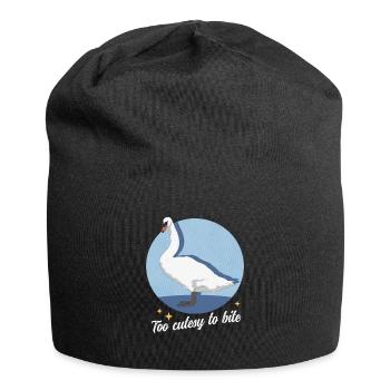 Schwan Schwäne Schwanenliebhaber Geschenk - Jersey-Beanie - Schwarz - Vorne