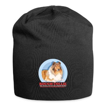 Collie Dogs Longhair Collie Gift - Jersey Beanie - black - Front