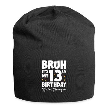 Teenager Teenie Teen Teens Teeny Geschenk - Jersey-Beanie - Schwarz - Vorne