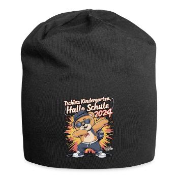 Tschüss Kindergarten Hallo Schule 2024 teddy-bär - Jersey-Beanie - Schwarz - Vorne