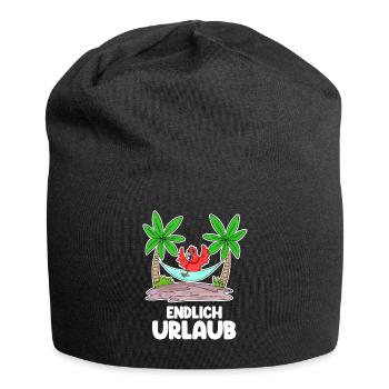Urlaub Ferien Frei - Jersey-Beanie - Schwarz - Vorne