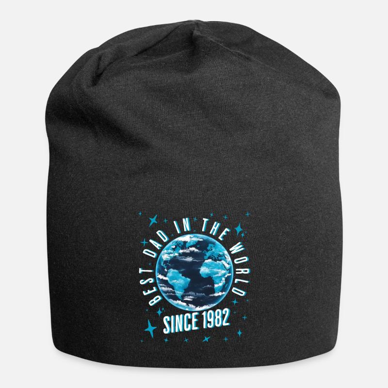 Bester Papa der Welt seit 1982 Vatertag - Jersey-Beanie - Schwarz