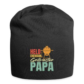 Héros, mari, maître du gril, papa - Bonnet en jersey - noir - Devant
