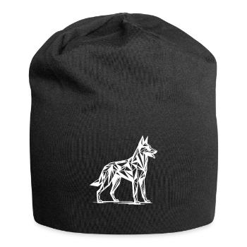 Geometric Line Art Australian Kelpie Sheepdog - Jersey Beanie - black - Front