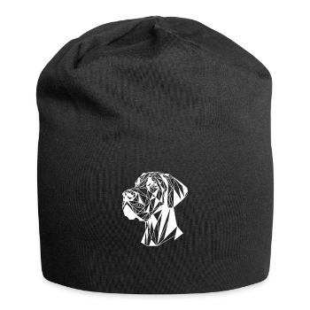 Geometrische Linie Kunst Deutsche Dogge Mastiff Deutsche Doggen - Jersey-Beanie - Schwarz - Vorne