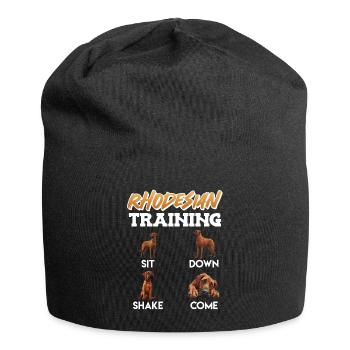 RHODESIAN RIDGEBACK ERZIEHUNG Hundetraining Lustig - Jersey-Beanie - Schwarz - Vorne