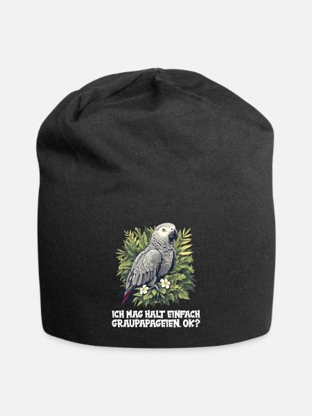 Graupapageien Graupapagei - Jersey-Beanie - Schwarz