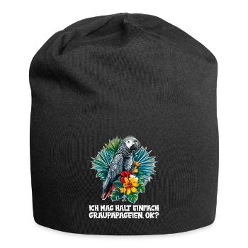 Graupapageien Graupapagei - Jersey-Beanie - Schwarz - Vorne