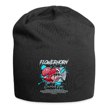 Flowerhorn Cichlid Monster Fish Keeper Streetwear - Jersey-Beanie - Schwarz - Vorne