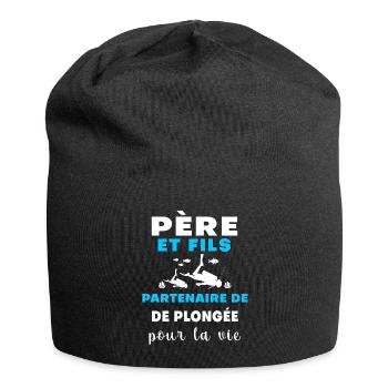 plongée père et fils papa plongeur - Bonnet en jersey - noir - Devant