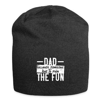 Humorous Father Saying Funny Dad - Jersey Beanie - charcoal grey - Front