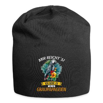 Graupapageien Graupapagei - Jersey-Beanie - Schwarz - Vorne