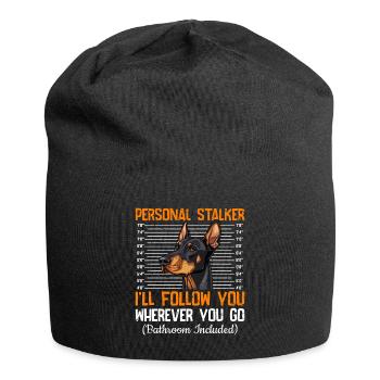 Doberman PERSONAL STALKER JE VOUS SUIVRAI Drôle - Bonnet en jersey - noir - Devant