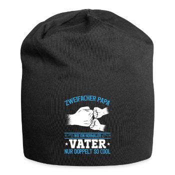 Wie ein normaler Vater, nur doppelt so cool - Jersey-Beanie - Schwarz - Vorne