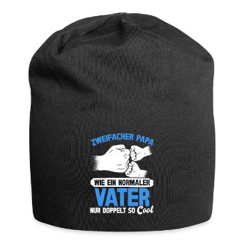 Wie ein normaler Vater, nur doppelt so cool - Jersey-Beanie - Schwarz - Vorne