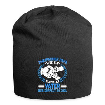 Wie ein normaler Vater, nur doppelt so cool - Jersey-Beanie - Schwarz - Vorne