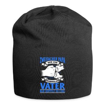 Wie ein normaler Vater, nur doppelt so cool - Jersey-Beanie - Schwarz - Vorne