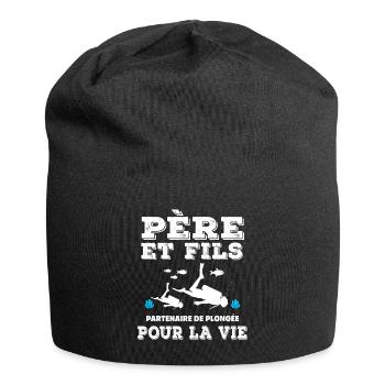 Father and son diving partner for life - Jersey Beanie - black - Front