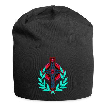 Kreuz Kreuze Kruzifix - Jersey-Beanie - Schwarz - Vorne