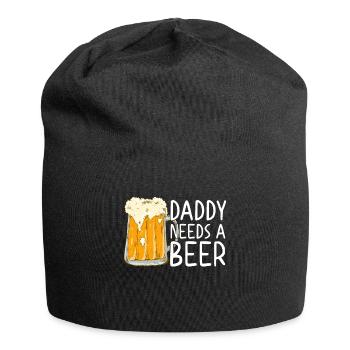 Daddy Needs Beer Funny Father Father's Day Style - Jersey Beanie - black - Front