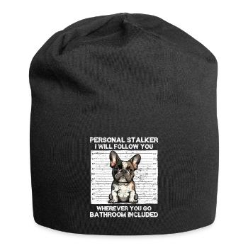 French Bulldog Funny PERSONAL STALKER - Jersey Beanie - black - Front