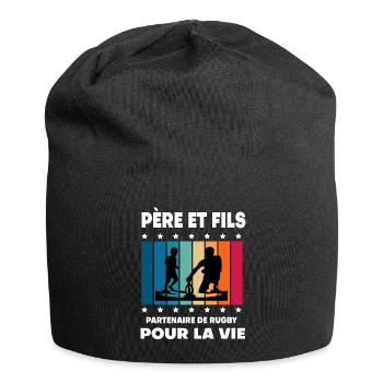 Father and Son Rugby Man Vintage Dad Rugby Man - Jersey Beanie - black - Front