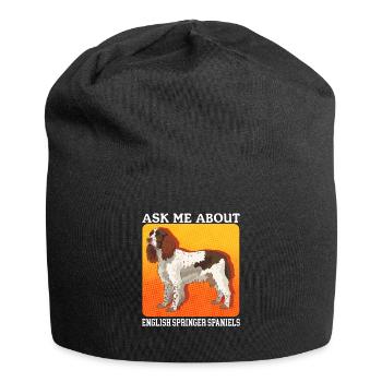 English Springer Spaniel Dog Owner Gift - Jersey Beanie - black - Front