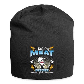 Grillmeister JE FROTTE MA VIANDE AVANT DE LA METTRE DEDANS - Bonnet en jersey - noir - Devant